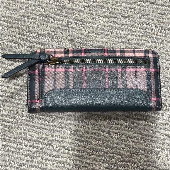 Plaid Pink and Black Women's Wallet - Picture 1 of 2